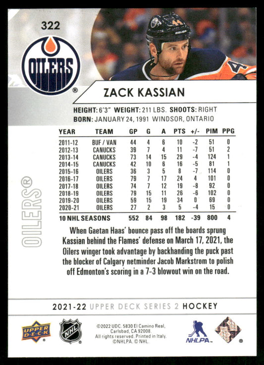 2021-22 Upper Deck #322 Zack Kassian