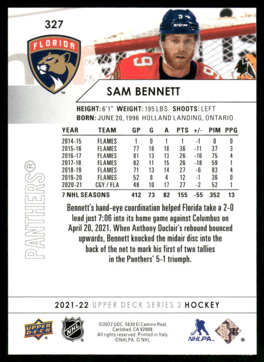 2021-22 Upper Deck #327 Sam Bennett