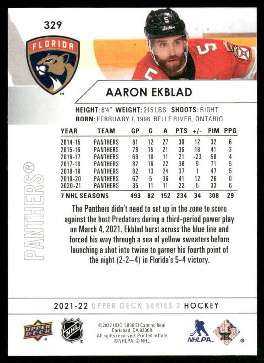 2021-22 Upper Deck #329 Aaron Ekblad