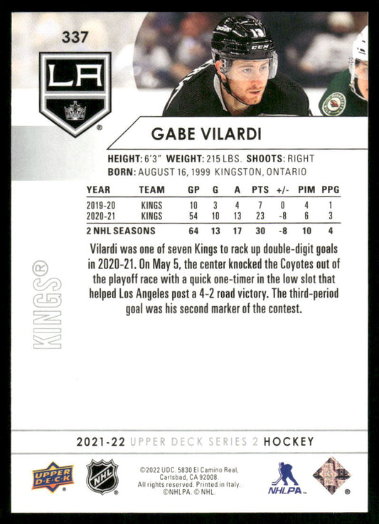 2021-22 Upper Deck #337 Gabe Vilardi