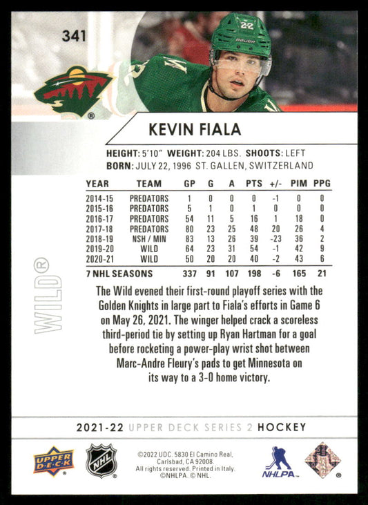 2021-22 Upper Deck #341 Kevin Fiala