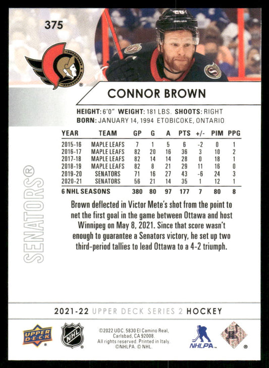 2021-22 Upper Deck #375 Connor Brown