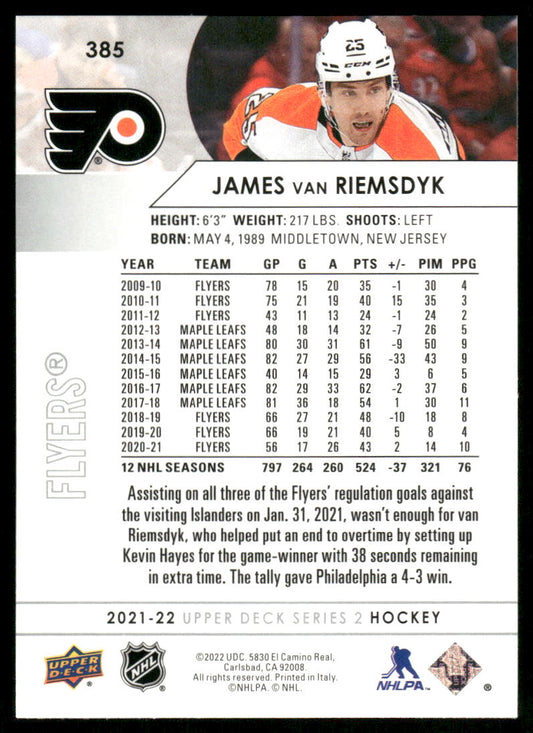 2021-22 Upper Deck #385 James van Riemsdyk