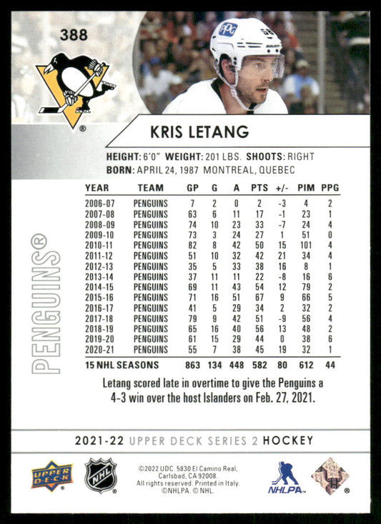 2021-22 Upper Deck #388 Kris Letang