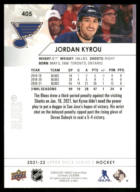 2021-22 Upper Deck #405 Jordan Kyrou