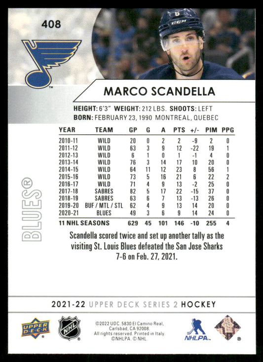 2021-22 Upper Deck #408 Marco Scandella