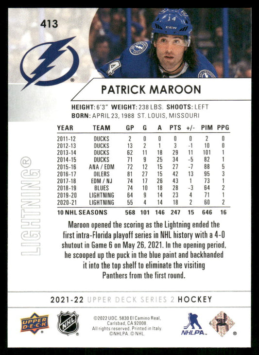 2021-22 Upper Deck #413 Patrick Maroon