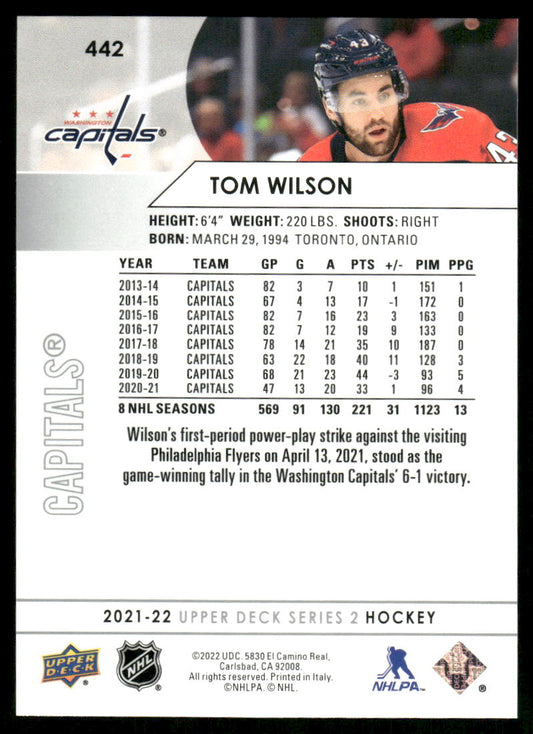 2021-22 Upper Deck #442 Tom Wilson