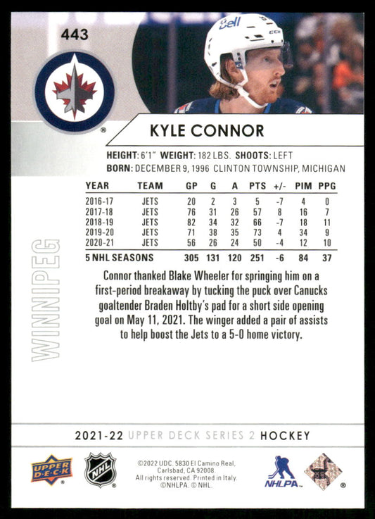 2021-22 Upper Deck #443 Kyle Connor