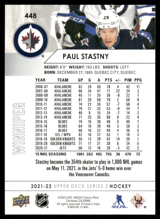 2021-22 Upper Deck #448 Paul Stastny