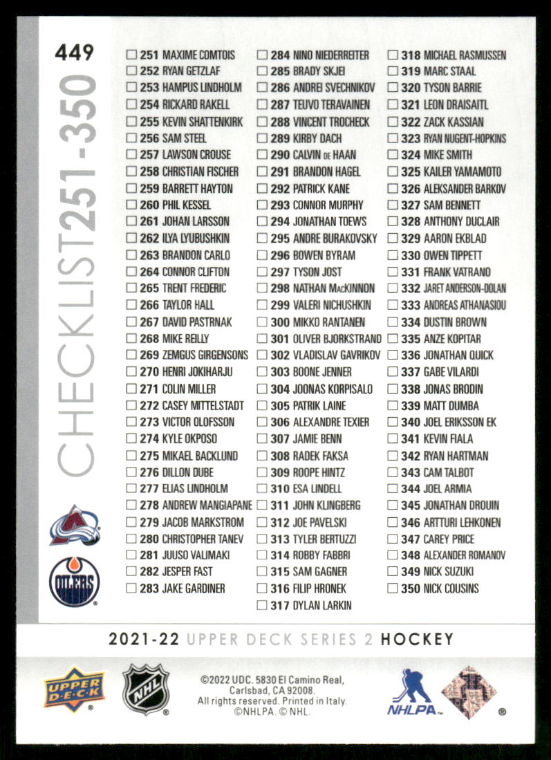 2021-22 Upper Deck #449 Nathan MacKinnon / Leon Draisaitl