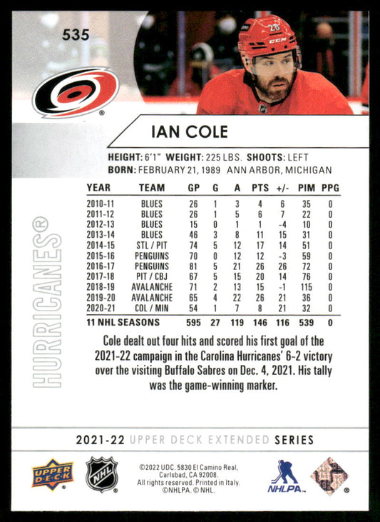 2021-22 Upper Deck #535 Ian Cole