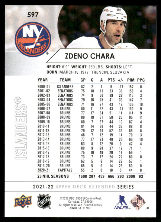 2021-22 Upper Deck #597 Zdeno Chara