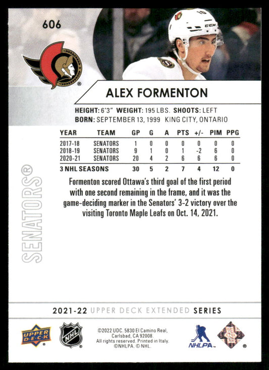 2021-22 Upper Deck #606 Alex Formenton