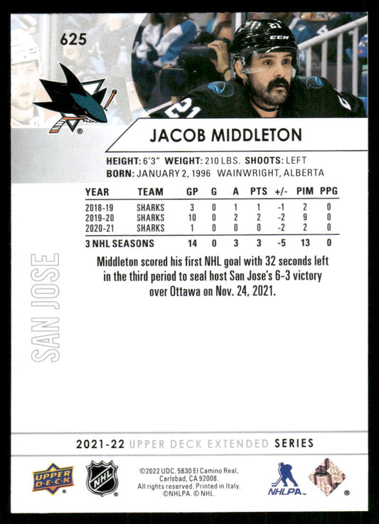 2021-22 Upper Deck #625 Jacob Middleton