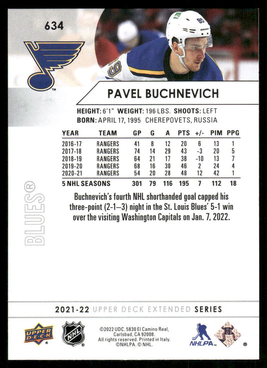 2021-22 Upper Deck #634 Pavel Buchnevich