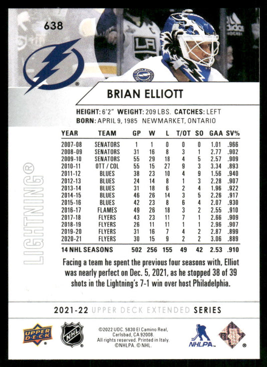 2021-22 Upper Deck #638 Brian Elliott