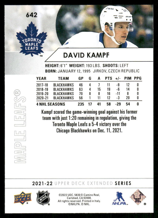 2021-22 Upper Deck #642 David Kampf