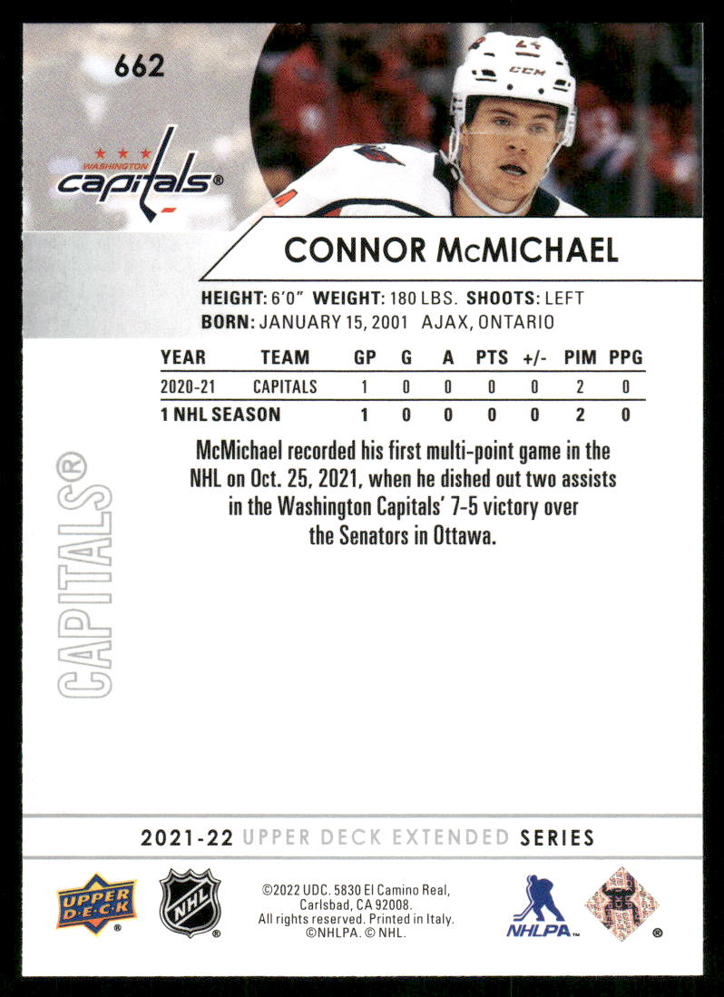 2021-22 Upper Deck #662 Connor McMichael