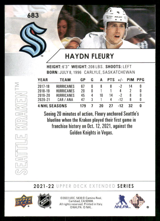 2021-22 Upper Deck #683 Haydn Fleury