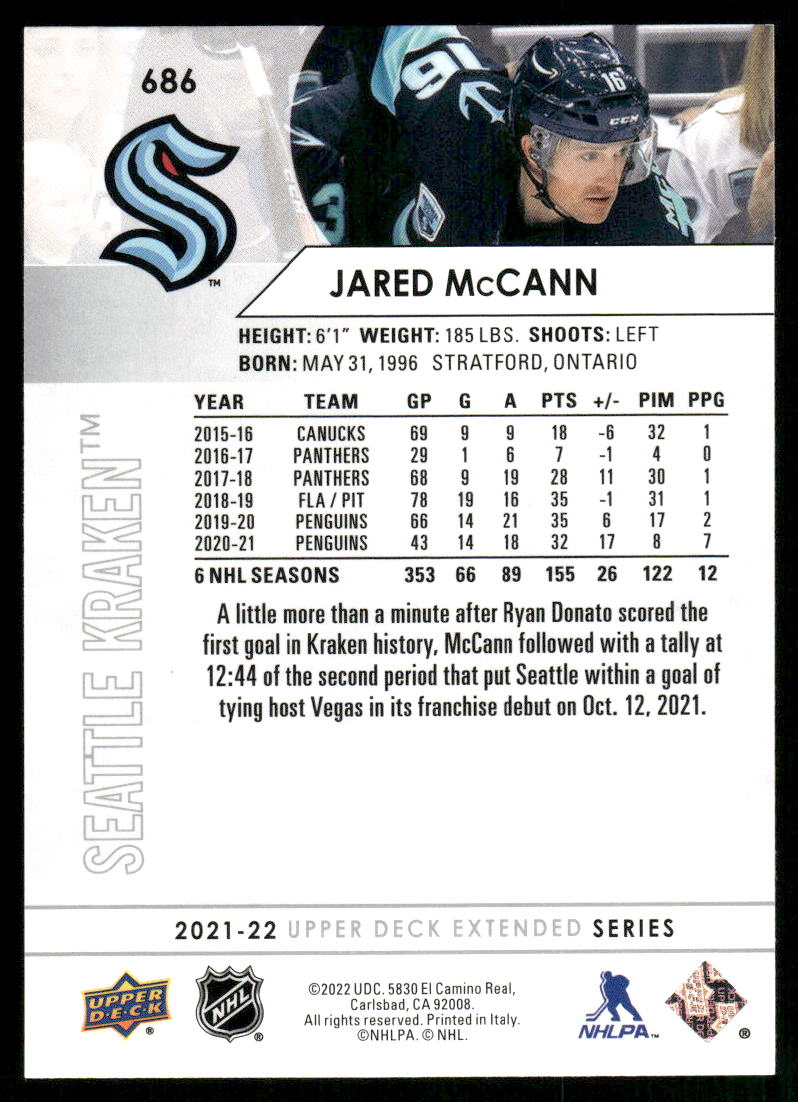2021-22 Upper Deck #686 Jared McCann