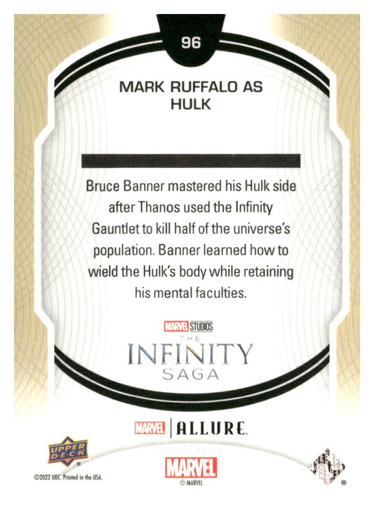 2022 Upper Deck Allure Marvel Studios #96 Mark Ruffalo as Hulk