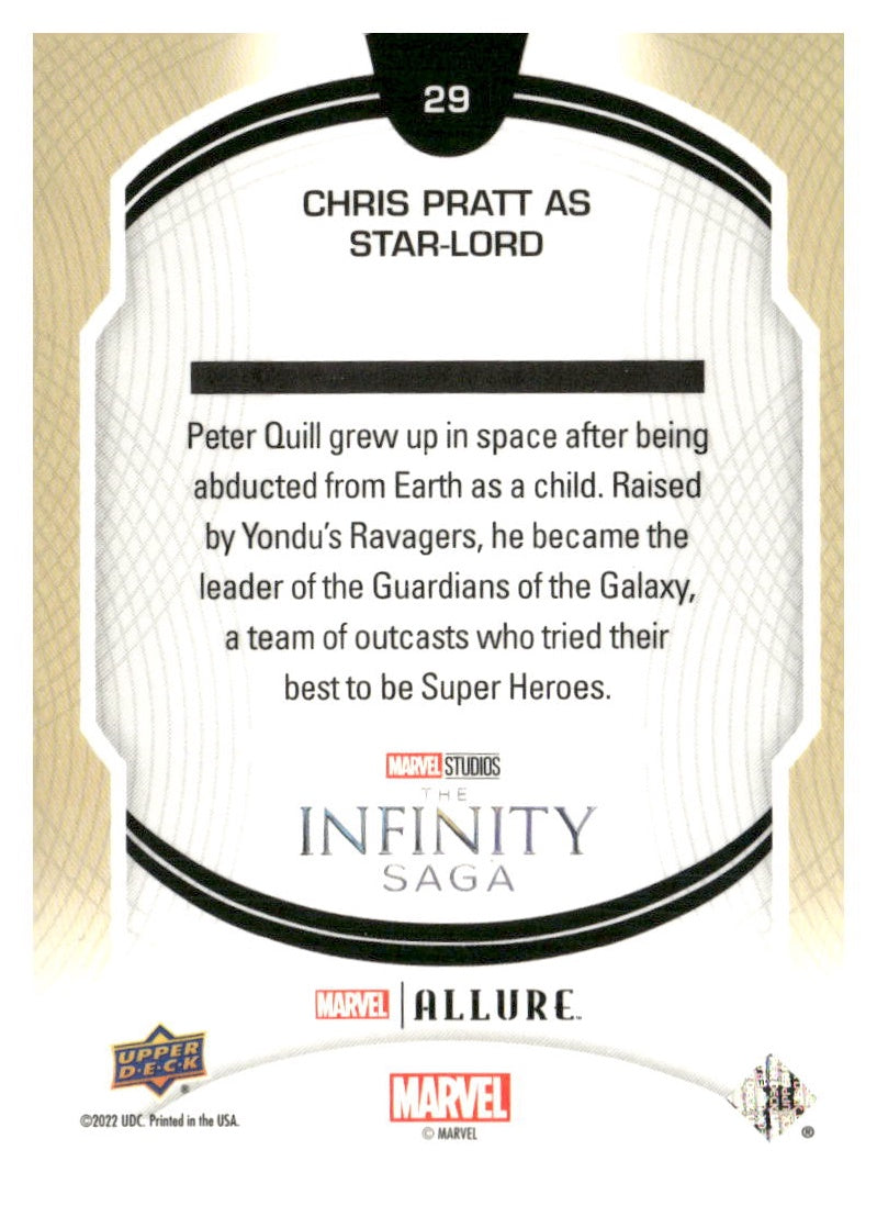 2022 Upper Deck Allure Marvel Studios #29 Chris Pratt as Star-Lord