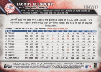 2016 Topps Holiday #HMW17 - Jacoby Ellsbury - New York Yankees