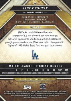 2017 Topps Triple Threads Emerald 5/250 Sandy Koufax #66 Dodgers