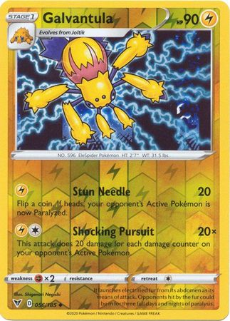 Sword and Shield Vivid Voltage Reverse Holo 056 Galvantula
