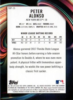 2018 Bowman Platinum Prospects Ice Peter Alonso #TOP-15 New York Mets