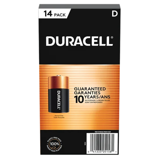 Duracell D Alkaline Batteries, 14-count - Open Box