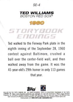 2018 Topps Update Storybook Endings Ted Williams #SE-4 Boston Red Sox