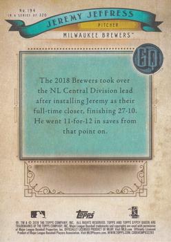 2019 Topps Gypsy Queen Purple Jeremy Jeffress #194 Milwaukee Brewers