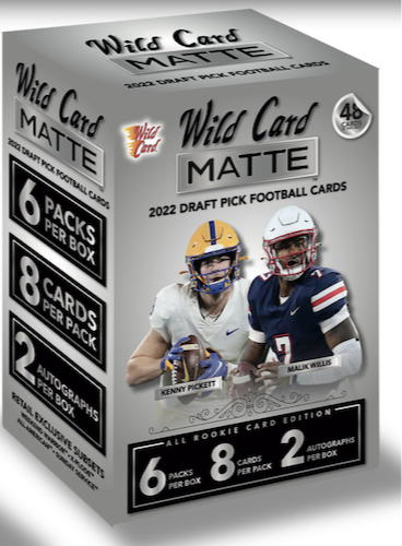 2022 Wild Card Matte Draft Pick Football Trading Card Mega Hobby Box