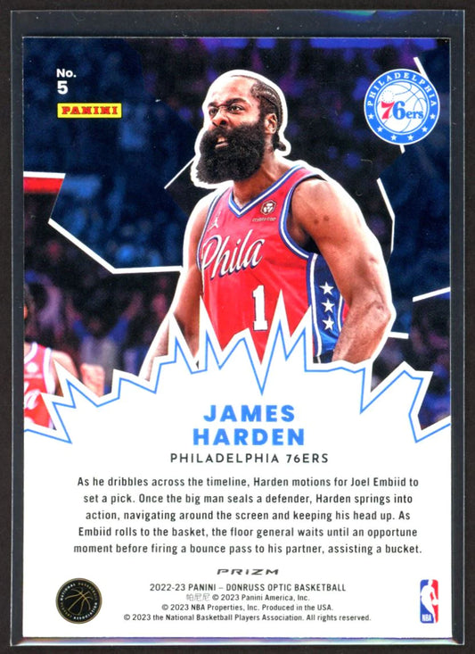 2022-23 Donruss Optic James Harden My House Purple #5 Philadelphia 76ers - walk-of-famesports