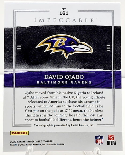 David Ojabo 2022 Impeccable Rookie Auto Autograph /49 #161 Ravens RC