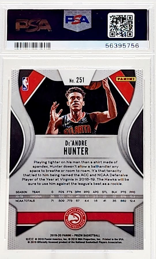 2019 Panini Prizm De'Andre Hunter ROOKIE #251 PSA 9
