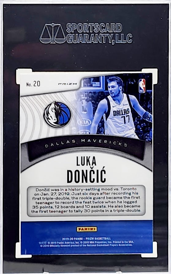 LUKA DONCIC 2019/20 PANINI PRIZM #20 SGC 8.5 DOMINANCE MAVS INSERT FG1233
