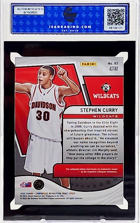 2022 Panini Chronicles Revolution Draft Picks STEPHEN CURRY #83 - Warriors ISA 10 Gem Mint