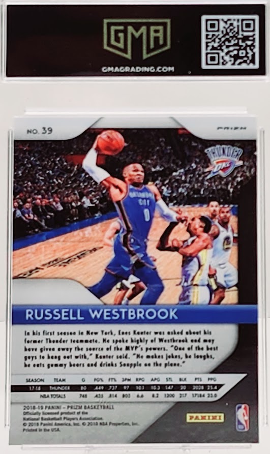 Russell Westbrook - 2018 Panini Prizm Silver Prizm #39 GMA 8 OKC