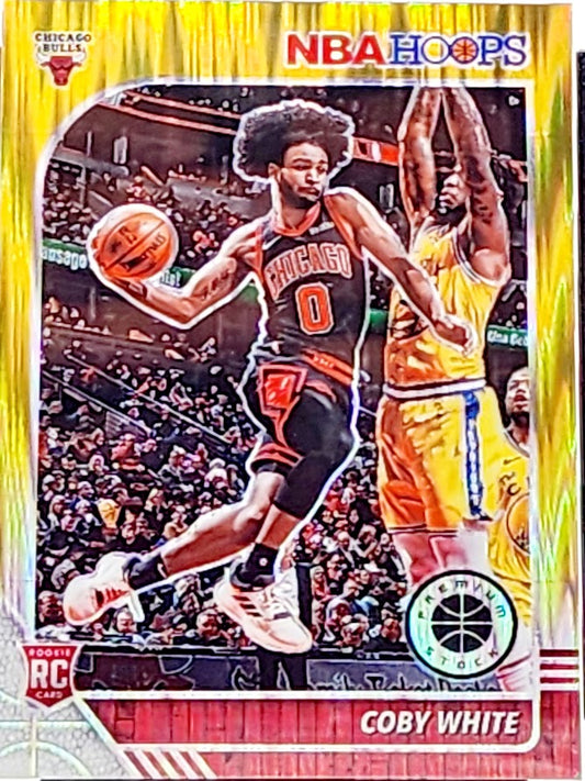 2019-20 NBA Hoops Premium Stock Gold Flash Prizm /10 Coby White SGC 10