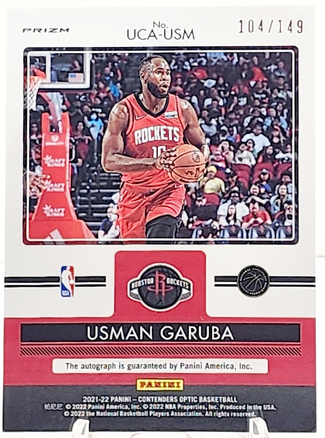 Usman Garuba 2021-22 Panini Contenders Optic Up and Coming #104/149 Rookie Auto