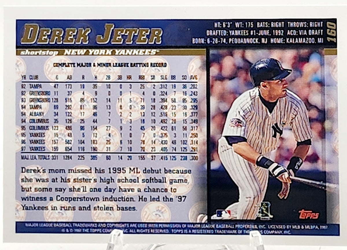 1998 Topps #160 Derek Jeter New York Yankees