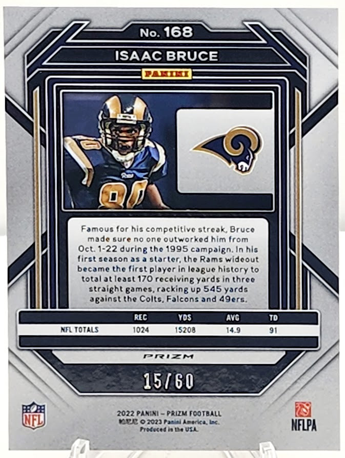 2022 Prizm #168 Isaac Bruce Orange Wave 15/60 Rams