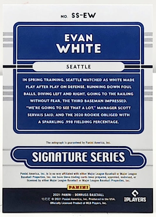 2021 Panini Donruss Signature Series EVAN WHITE #SS-EW Seattle Mariners