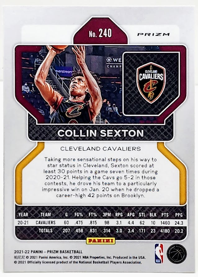 2021-2022 Panini Prizm Pulsar Collin Sexton #240 Cleveland Cavaliers