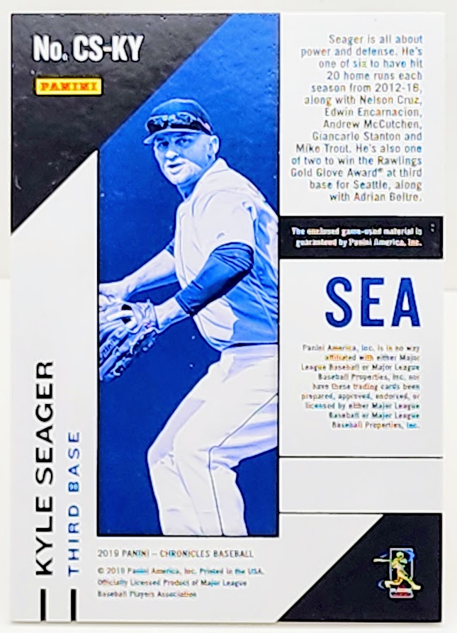 2019 Panini Chronicles #CS-KY Kyle Seager Chronicles Swatches