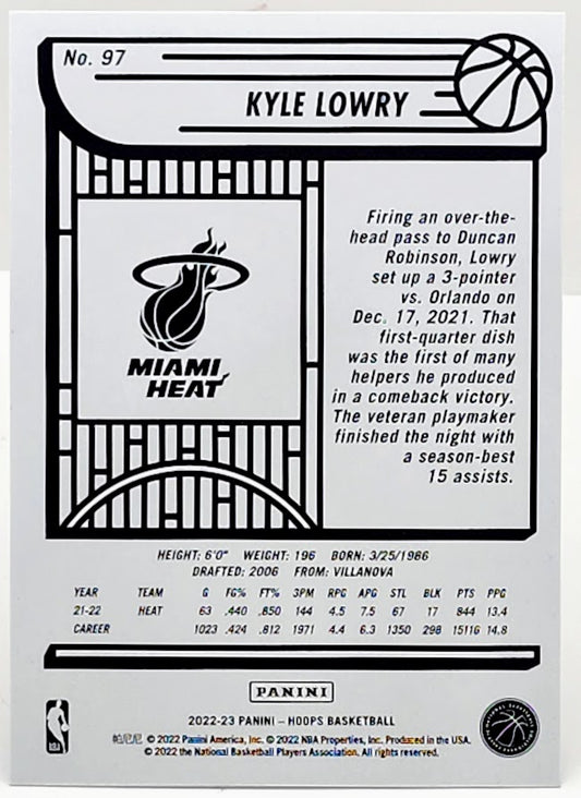 Kyle Lowry 2022-23 Panini NBA Hoops #97 Blue SP Miami Heat