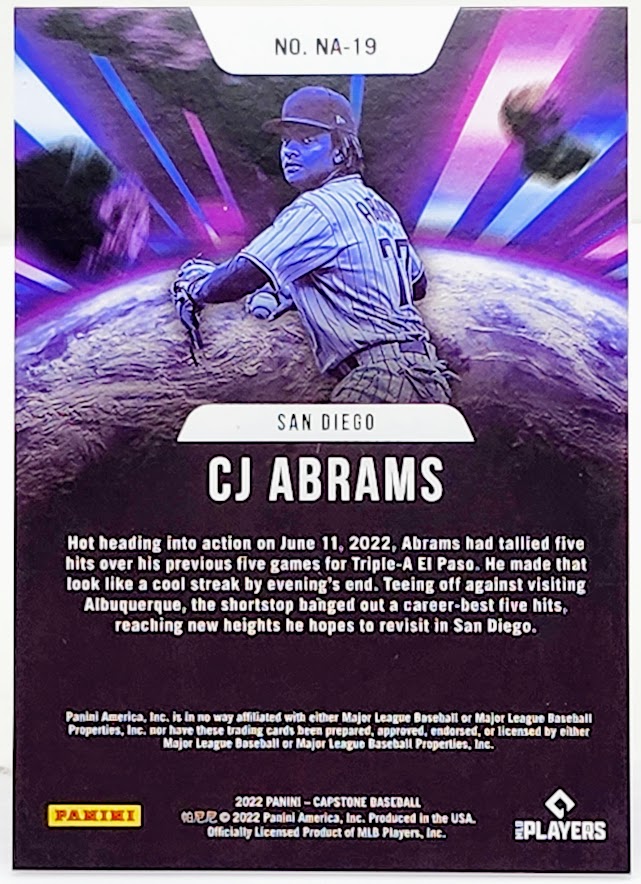 2022 Panini Capstone New Age #NA-19 CJ Abrams San Diego Padres